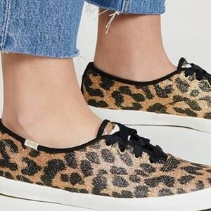 KATE SPADE for KEDS Leopard Print Metallic Tennis Shoes Sneakers Sz 8